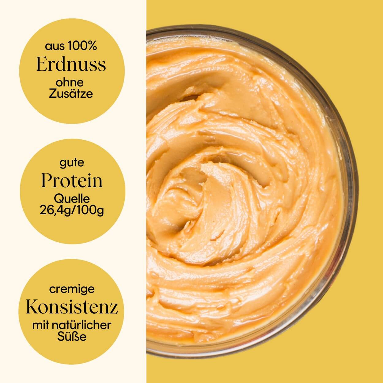 Erdnussmus von Nucosy – hoher Proteinanteil, frei von Zusatzstoffen, 100% natürliche Zutaten.