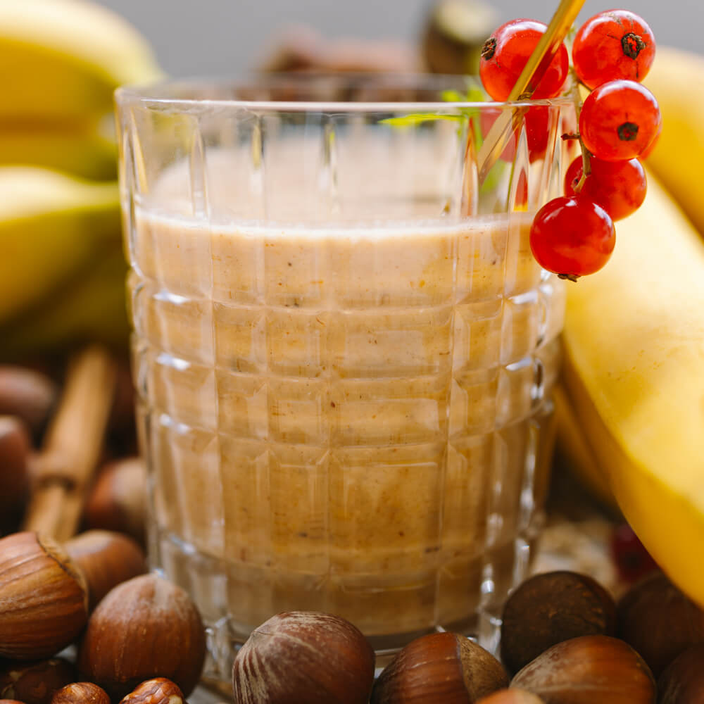 Nussiger Nucosy Shake mit feinem Haselnuss-Zimt-Aroma – perfekt für Herbst & cozy Momente